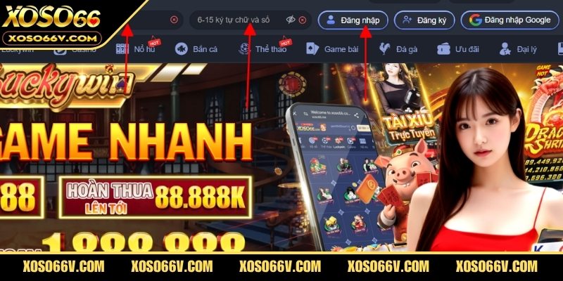 Chỉ vài thao tác bạn đã đăng nhập XOSO66